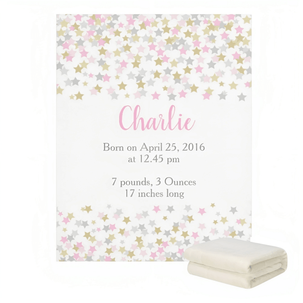 Custom Twinkle Star Name Blanket-Children Cloth Shop
