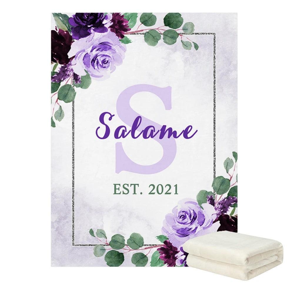 Personalized Floral Baby Blanket-Children Cloth Shop