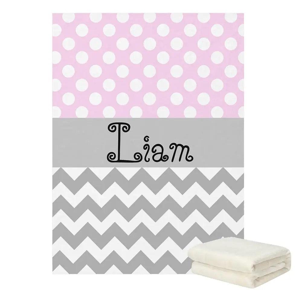 Dots Chevron Name Blanket-Children Cloth Shop