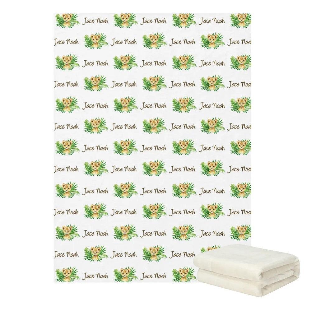 Custom Jungle Lion Name Blanket-Children Cloth Shop