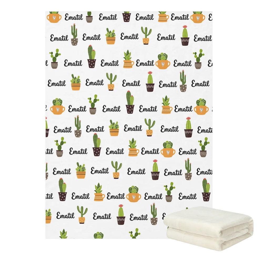 3 Pieces Cactus Crib Custom Name Bedding Set-Children Cloth Shop