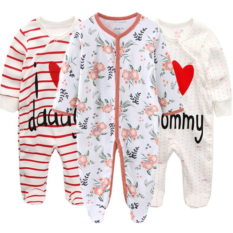 3 Pieces O-Neck Cotton Jumpsuit Sets For Babies-Children Cloth Shop
