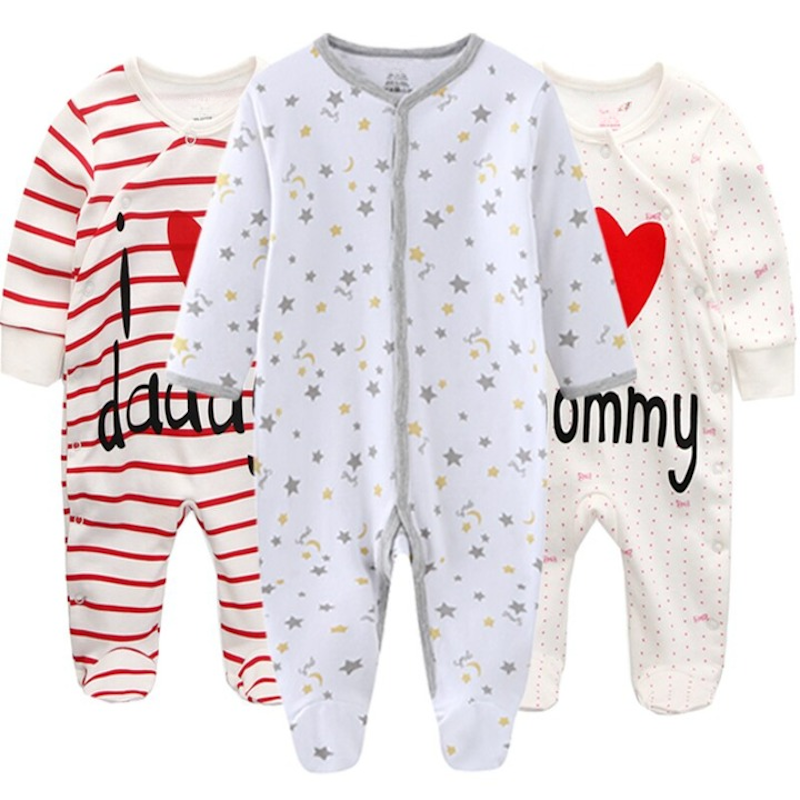 3 Pieces O-Neck Cotton Jumpsuit Sets For Babies-Children Cloth Shop