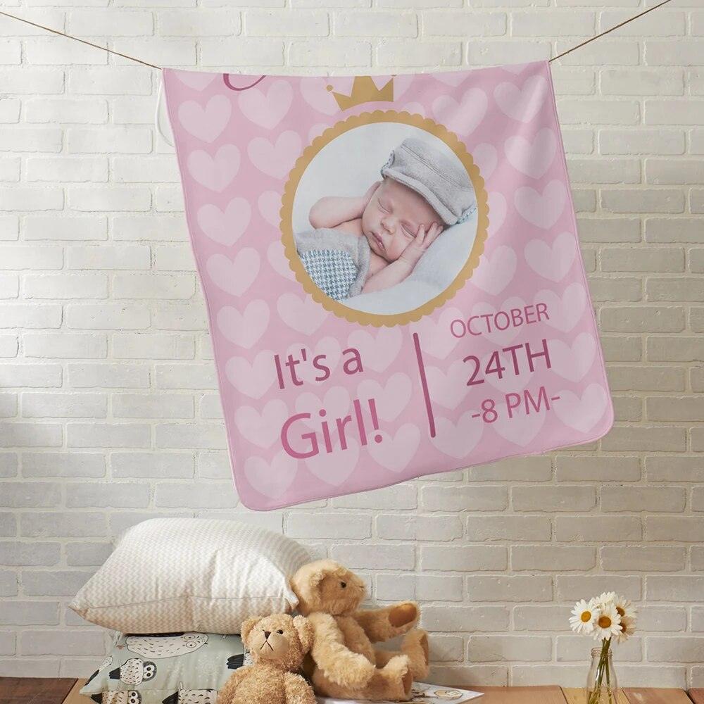 Photo Name Baby Blanket-Children Cloth Shop