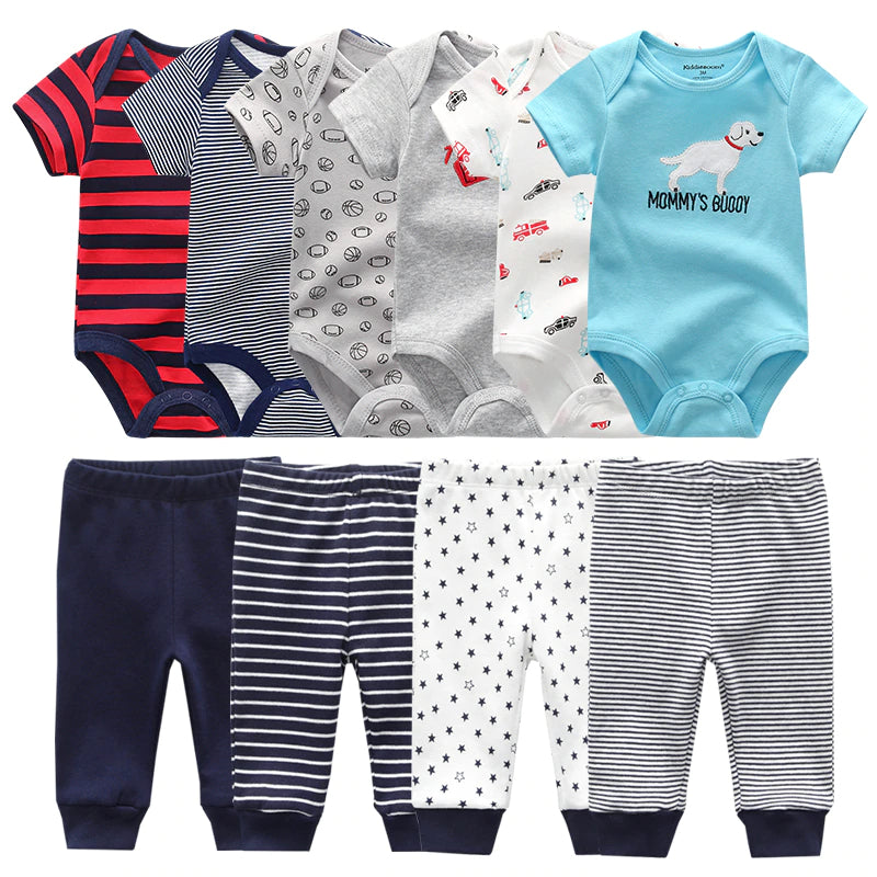 Baby 6Pc Bodysuit & 4 Pc Pant Set-Children Cloth Shop
