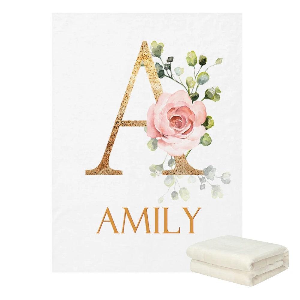 Monogram Peach Rose Bedding-Children Cloth Shop