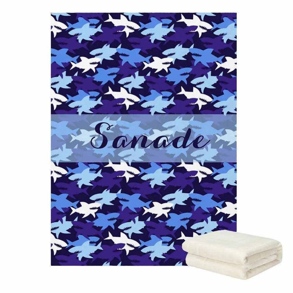 Personalized Shark Baby Blanket-Children Cloth Shop