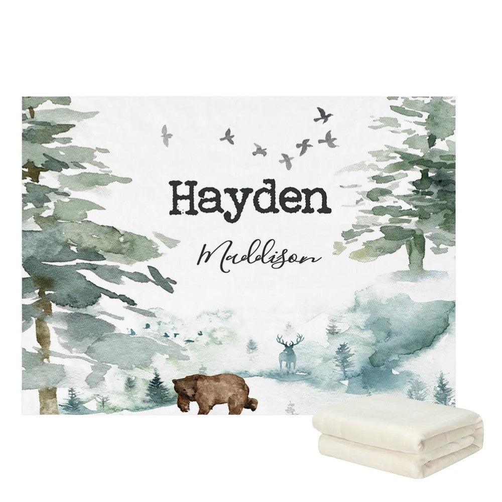 Custom Bear Deer Blanket-Children Cloth Shop