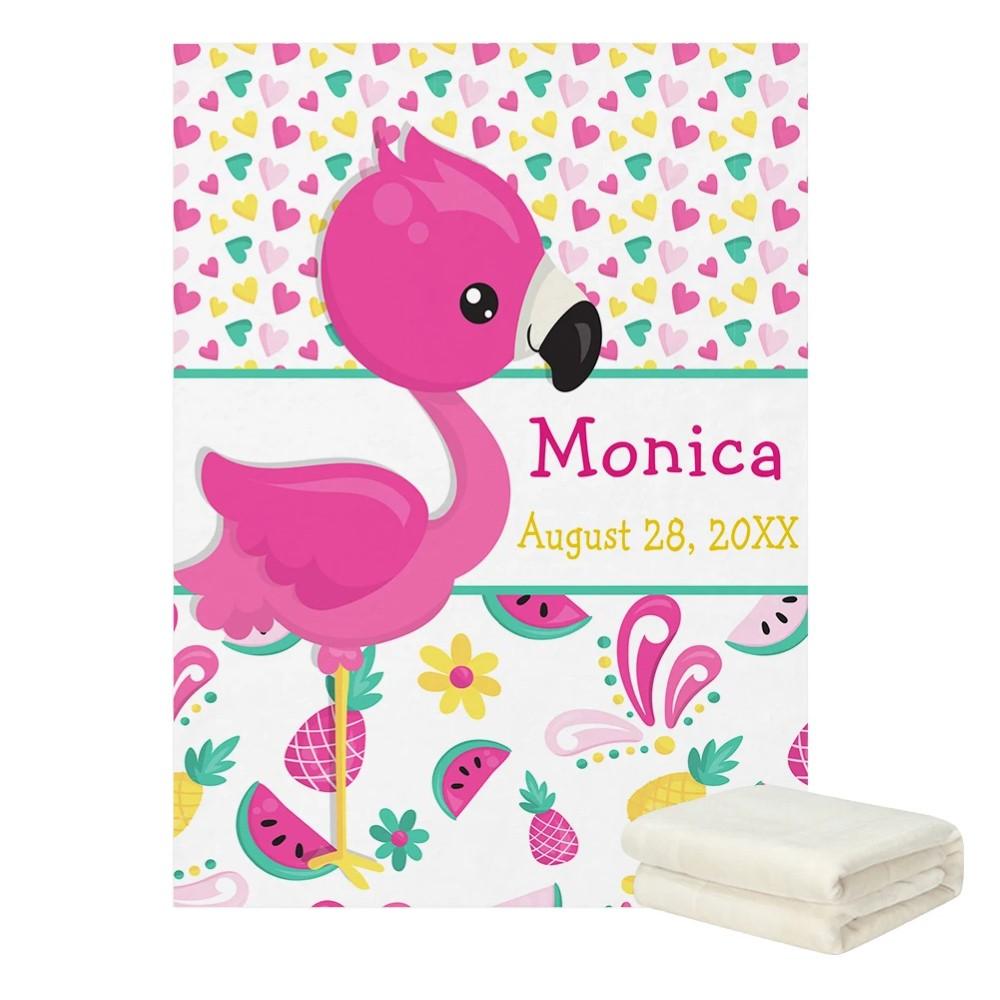 Personalized Flamingo Baby Blanket-Children Cloth Shop