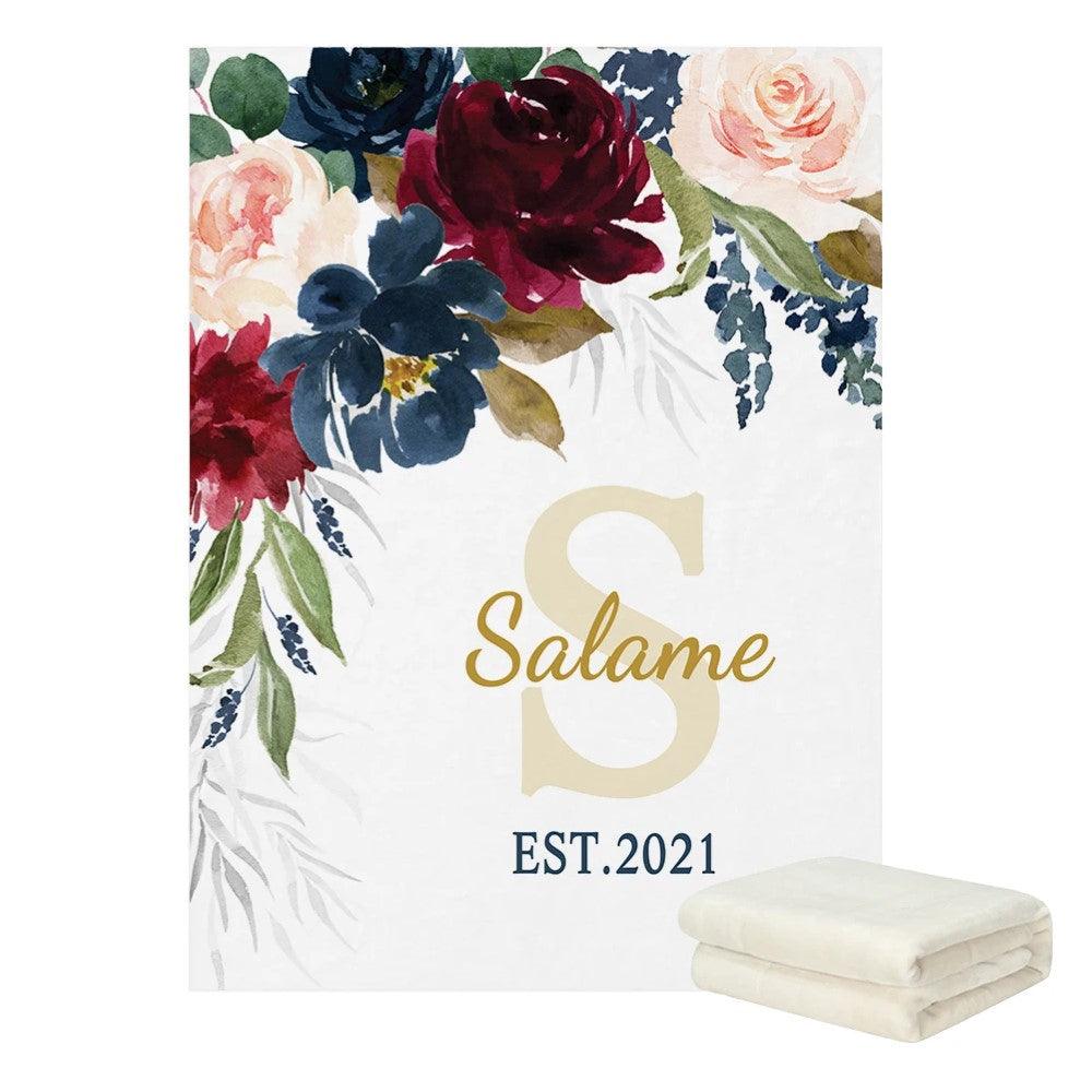 Personalized Floral Baby Blanket-Children Cloth Shop