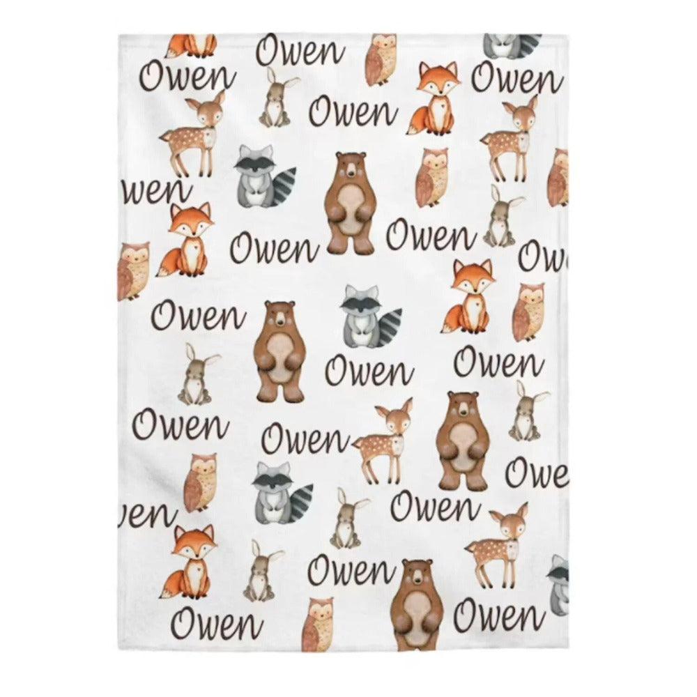 Custom Woodland Animals Blanket-Children Cloth Shop