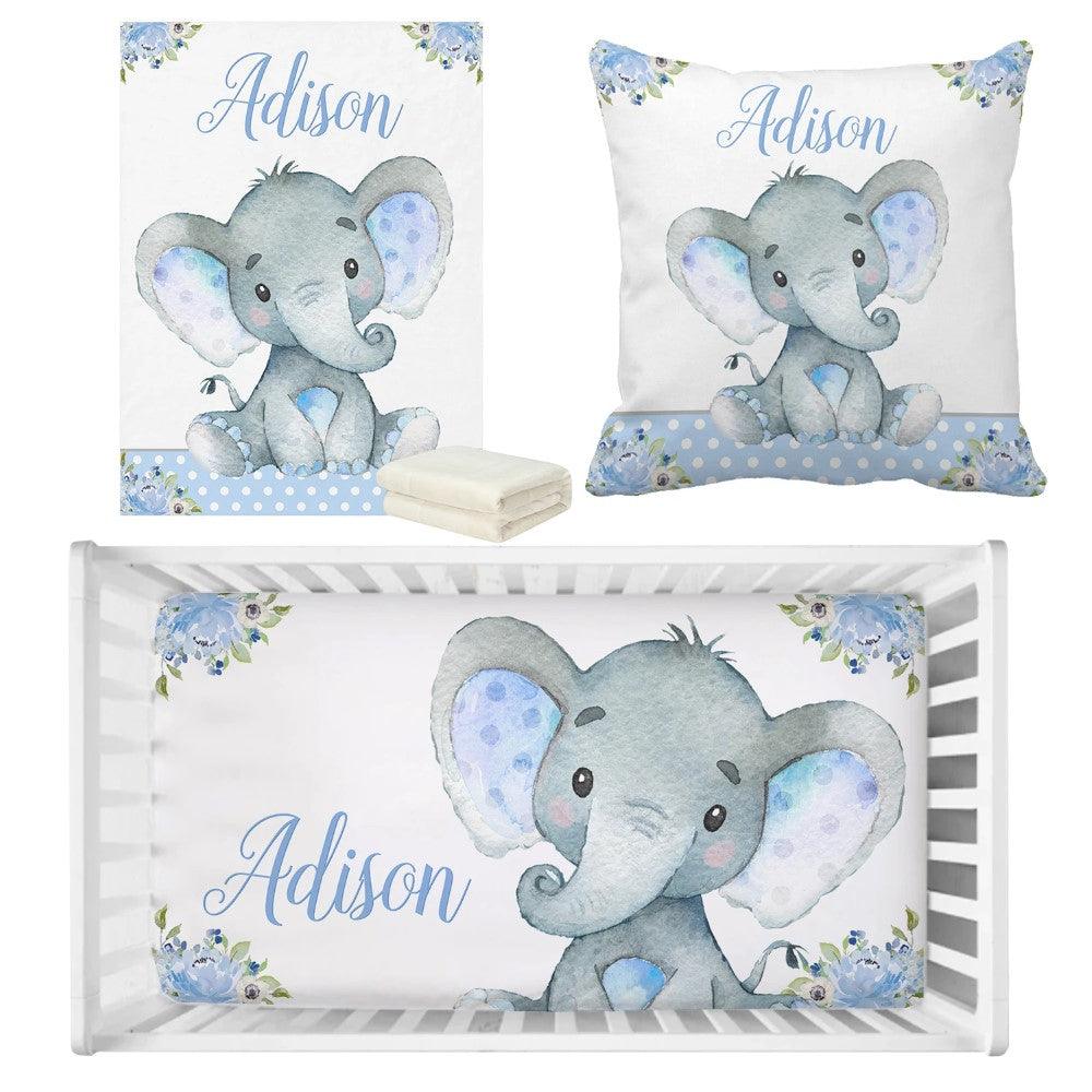3 Pieces Elephant Custom Bedding Set-Children Cloth Shop