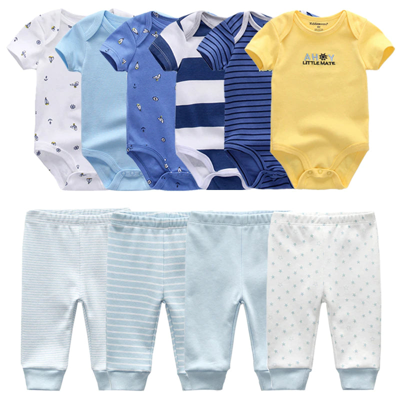 Set Of 6 Pc Bodysuit & 4 Pc Pant For Babies-Children Cloth Shop