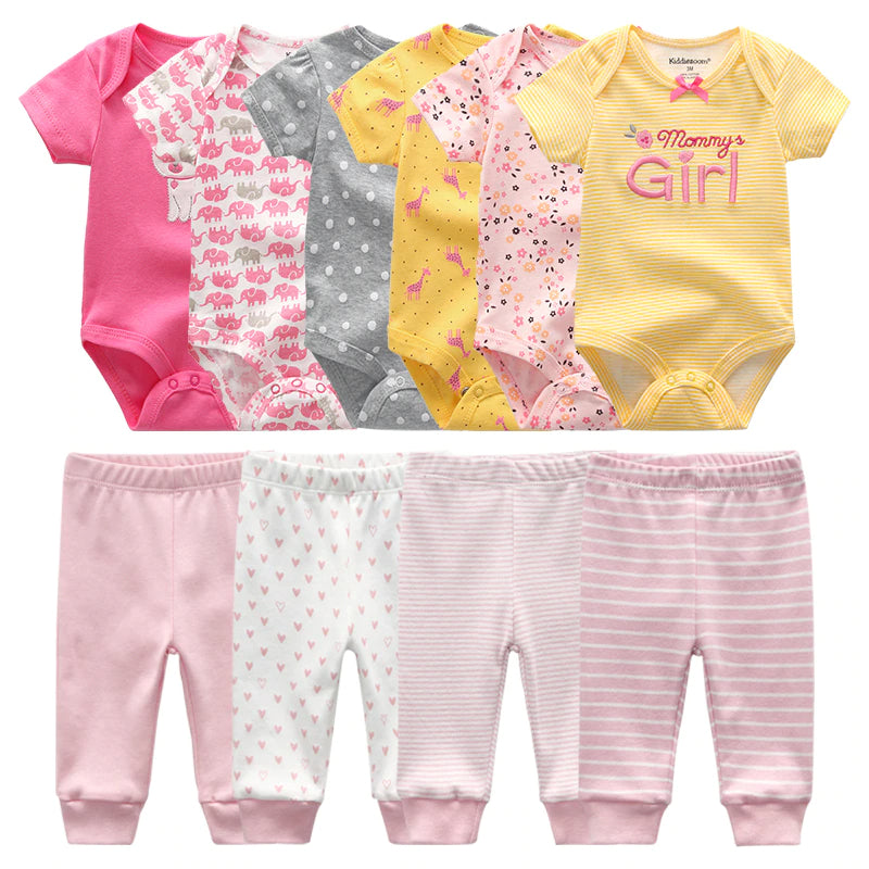 Set Of 6 Pc Bodysuit & 4 Pc Pant For Babies-Children Cloth Shop