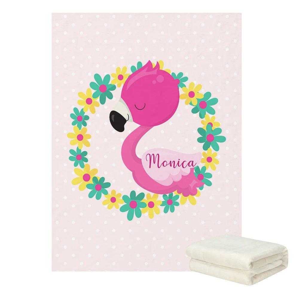 Personalized Flamingo Baby Blanket-Children Cloth Shop