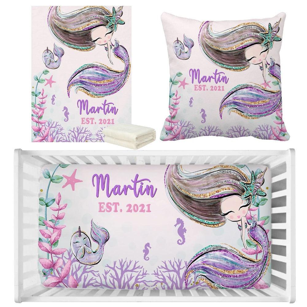 Mermaid Personalized Bedding Set-Children Cloth Shop