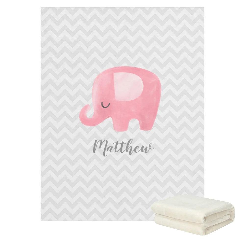 Elephant Stripe Name Blanket-Children Cloth Shop