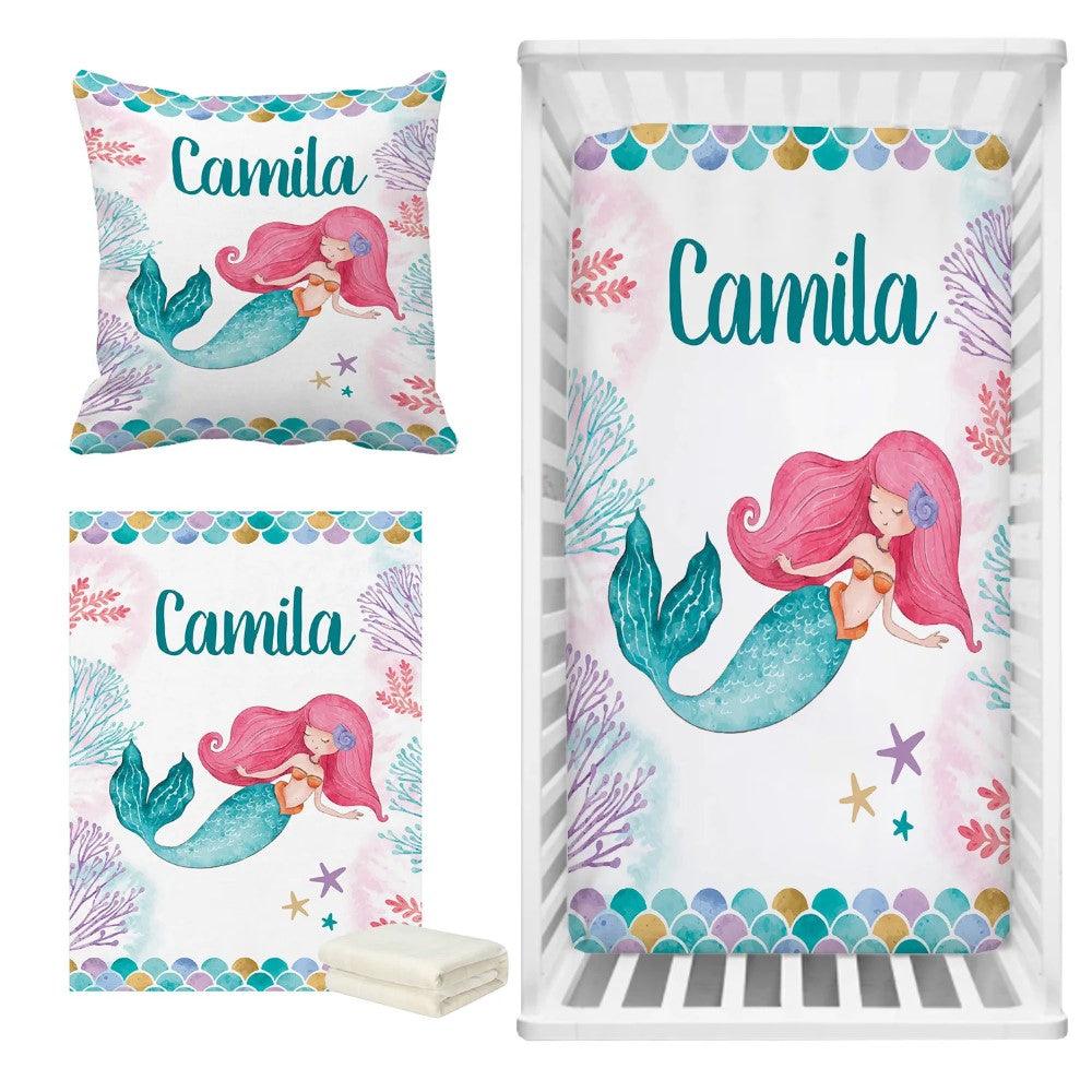 Mermaid Crib Custom Bedding-Children Cloth Shop