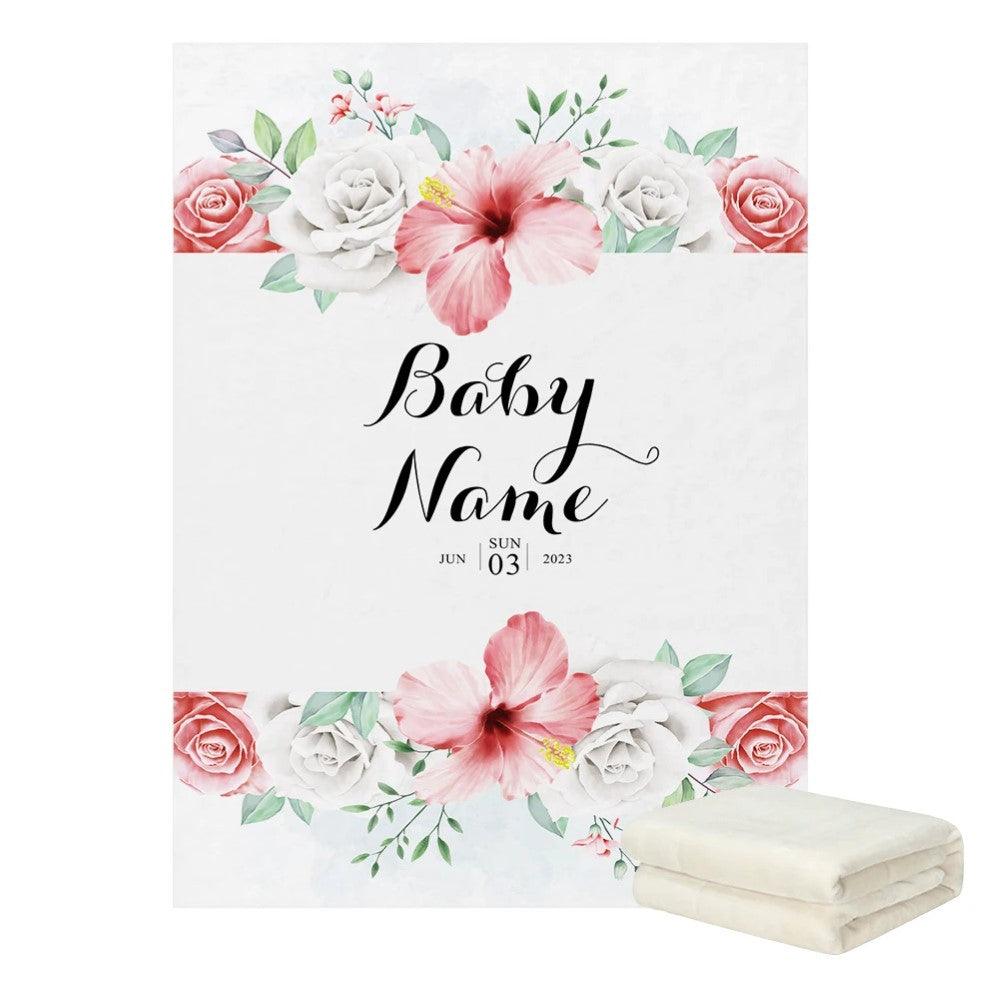 Floral Personalized Baby Blanket-Children Cloth Shop