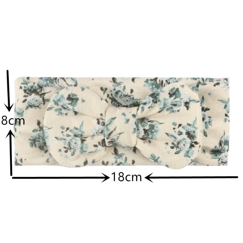 6Pcs Flower Print Bow Headband For Girls-Children Cloth Shop