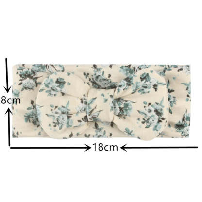 6Pcs Flower Print Bow Headband For Girls-Children Cloth Shop