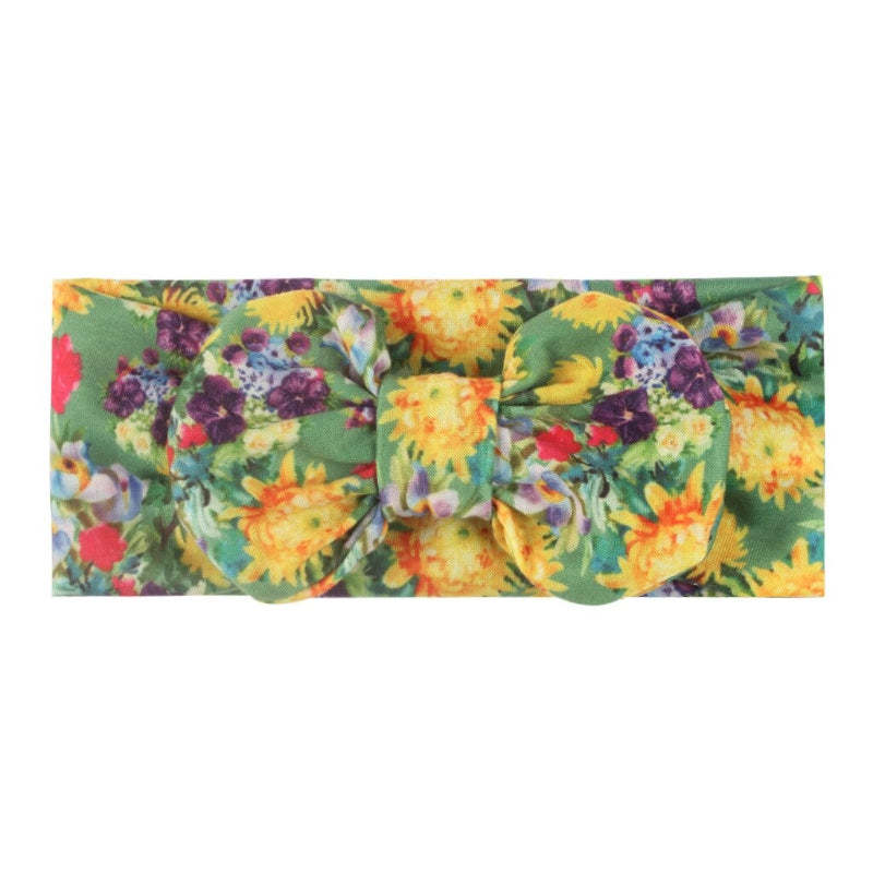 6Pcs Flower Print Bow Headband For Girls-Children Cloth Shop