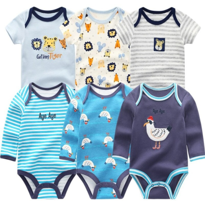 6Pcs Newborn Baby Rompers Jumpsuit Set-Children Cloth Shop