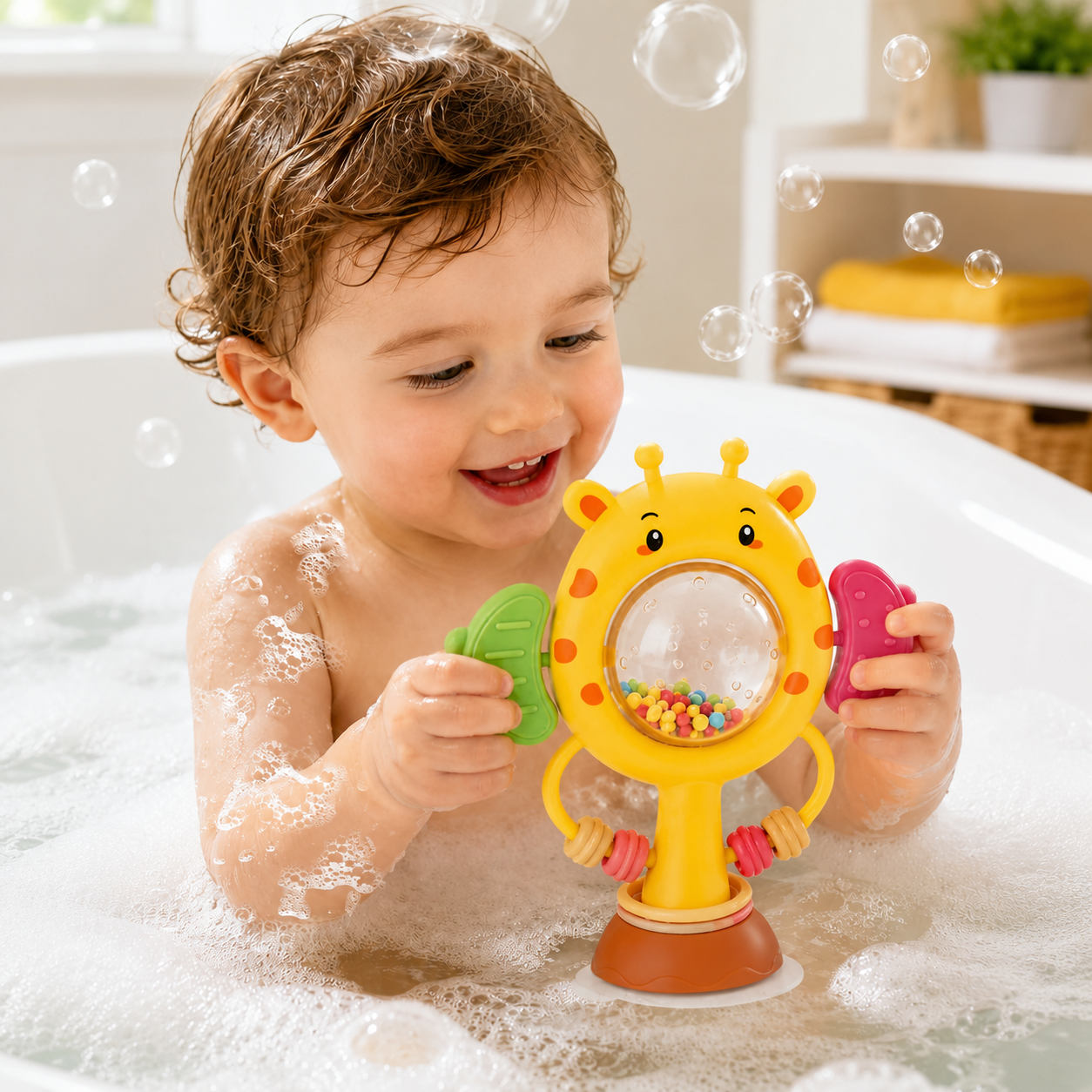 Baby Suction Cup Spinner Toy With Rotating Sensory Play
