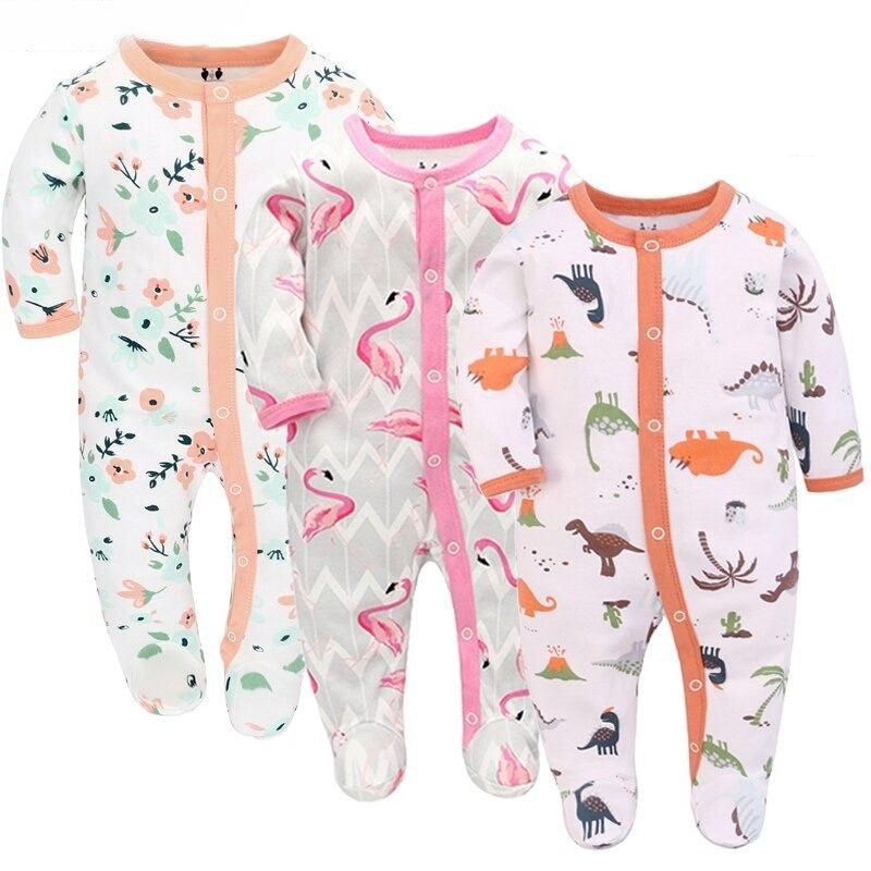 Pure Cotton Long Sleeve Baby Bodysuits-Children Cloth Shop