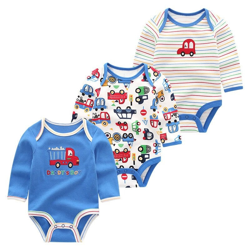 3Pcs Cartoon Printing Baby Rompers Set-Children Cloth Shop