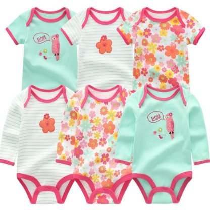 6Pcs Newborn Baby Rompers Jumpsuit Set-Children Cloth Shop