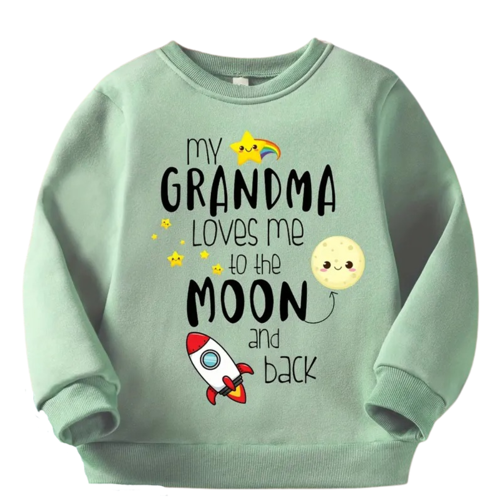 Moon And Back Letter Print Sweatshirt