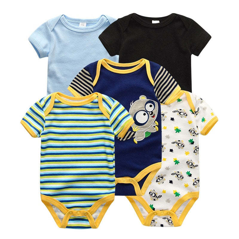 5Pcs Multicolor Unicorn Girls Bodysuit Sets-Children Cloth Shop