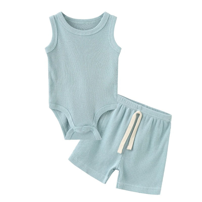 Sleeveless Bodysuit & Elastic Pants Set For Toddlers-Children Cloth Shop