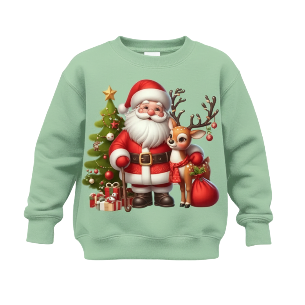 Stylish Boys Autumn Winter Sweatshirt with Santa Claus