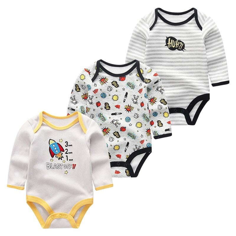 3Pcs Cartoon Printing Baby Rompers Set-Children Cloth Shop