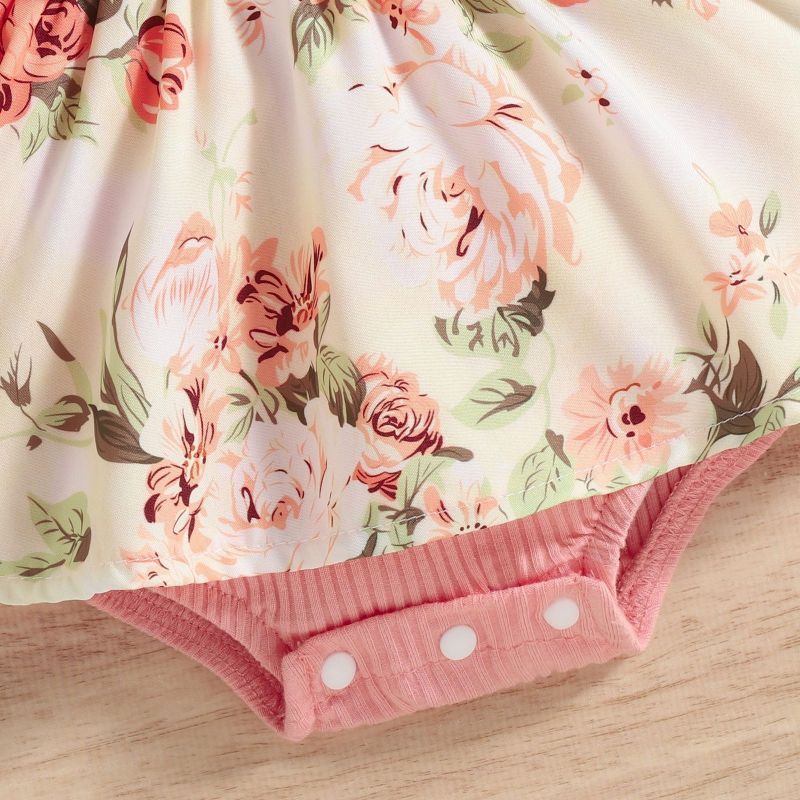 Girl's Floral Jumpsuit Dress With Headband Set-Children Cloth Shop