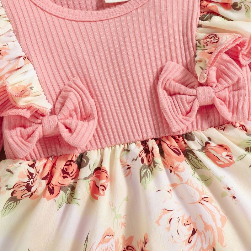 Girl's Floral Jumpsuit Dress With Headband Set-Children Cloth Shop