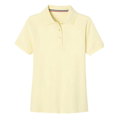 Girls Short Sleeve Picot Collar School Uniform Shirt