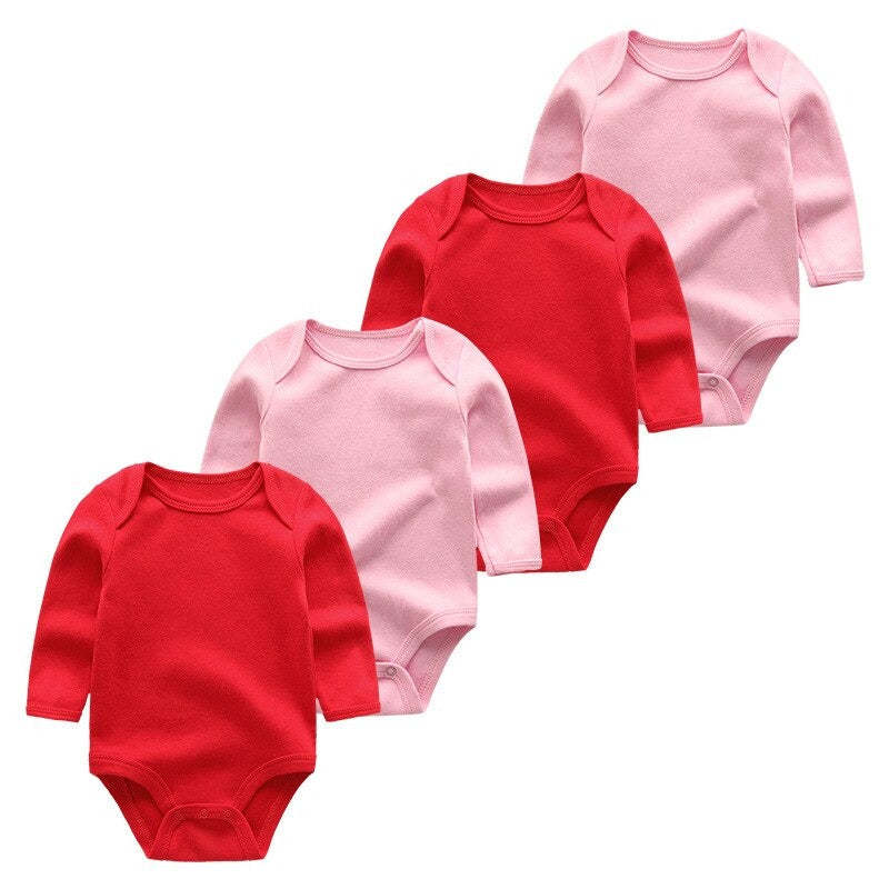 4Pcs Solid Color Long Sleeve Jumpsuit-Children Cloth Shop