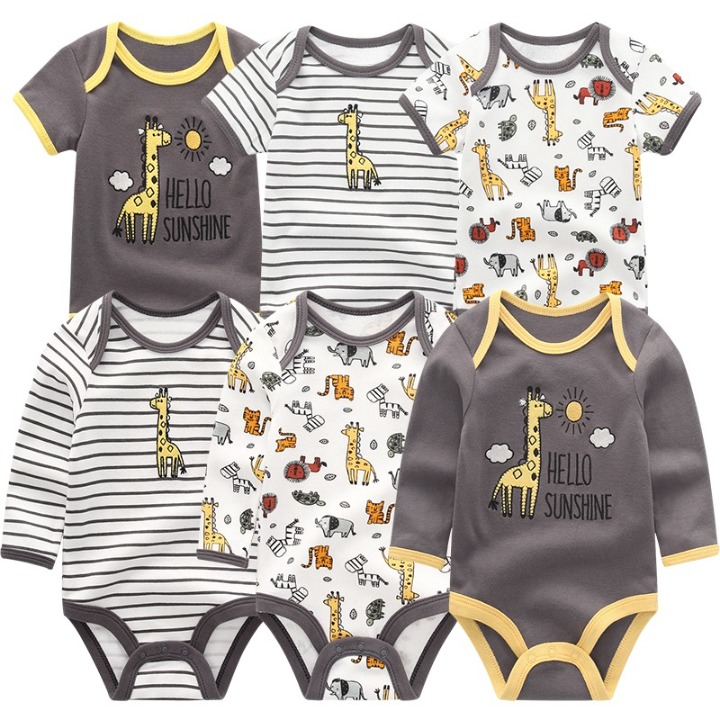 6Pcs Newborn Baby Rompers Jumpsuit Set-Children Cloth Shop