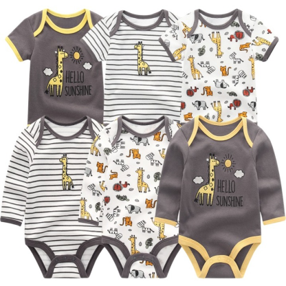 6Pcs Newborn Baby Rompers Jumpsuit Set-Children Cloth Shop