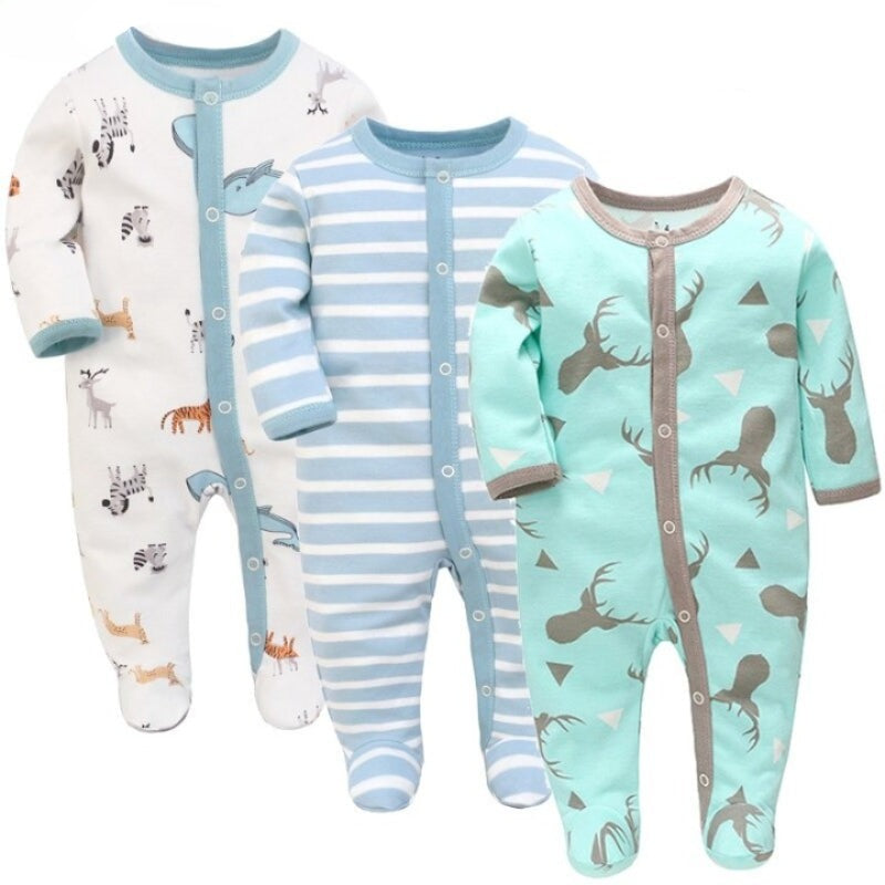 3 Pieces Newborn Baby Rompers Jumpsuit Set-Children Cloth Shop