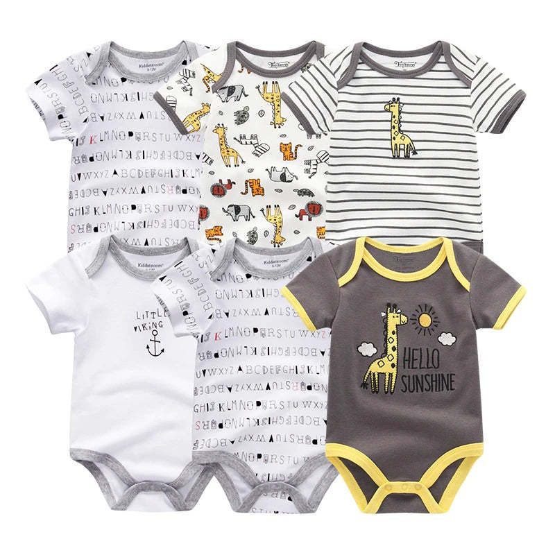 Multicolor Short Sleeve Unisex Baby Rompers-Children Cloth Shop