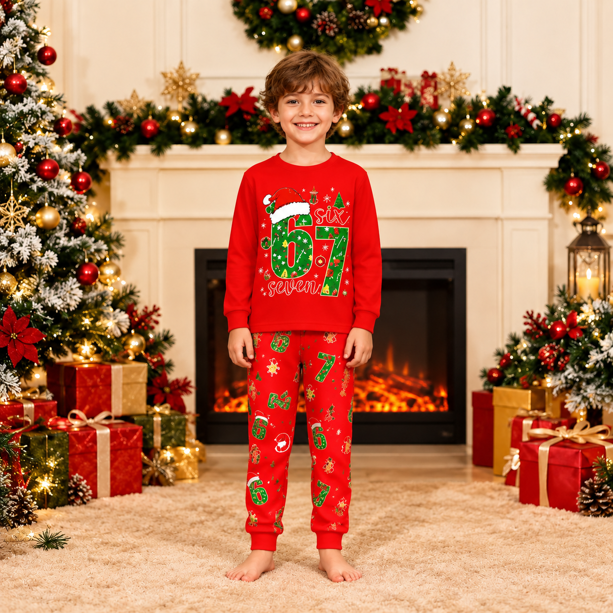 Christmas Viral 67 Pajama Set For Kids