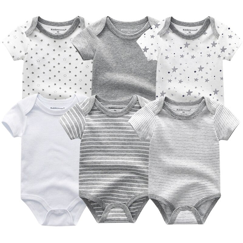 6Pcs Short Sleeve Newborn Unisex Baby Rompers-Children Cloth Shop