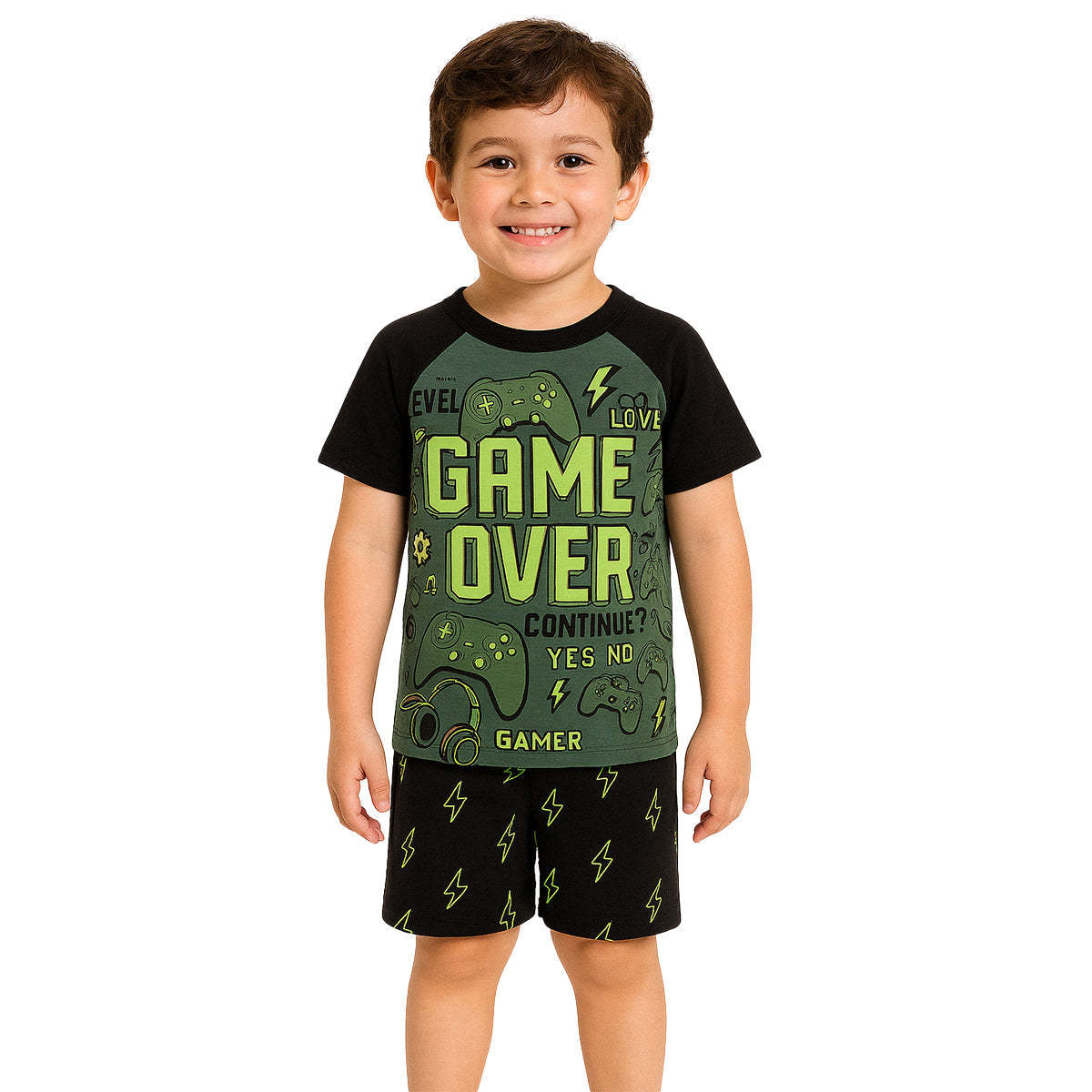 Two Piece Short Sleeve Graphic Pajama Set