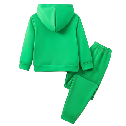 2 Piece Of Cartoon Dinosaur Print Hoodie And Sweatpants Set For boy