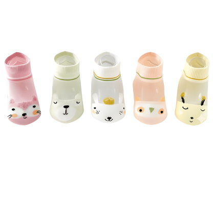 5 Pairs Of Animal And Heart Pattern Low Cut Socks For Girl