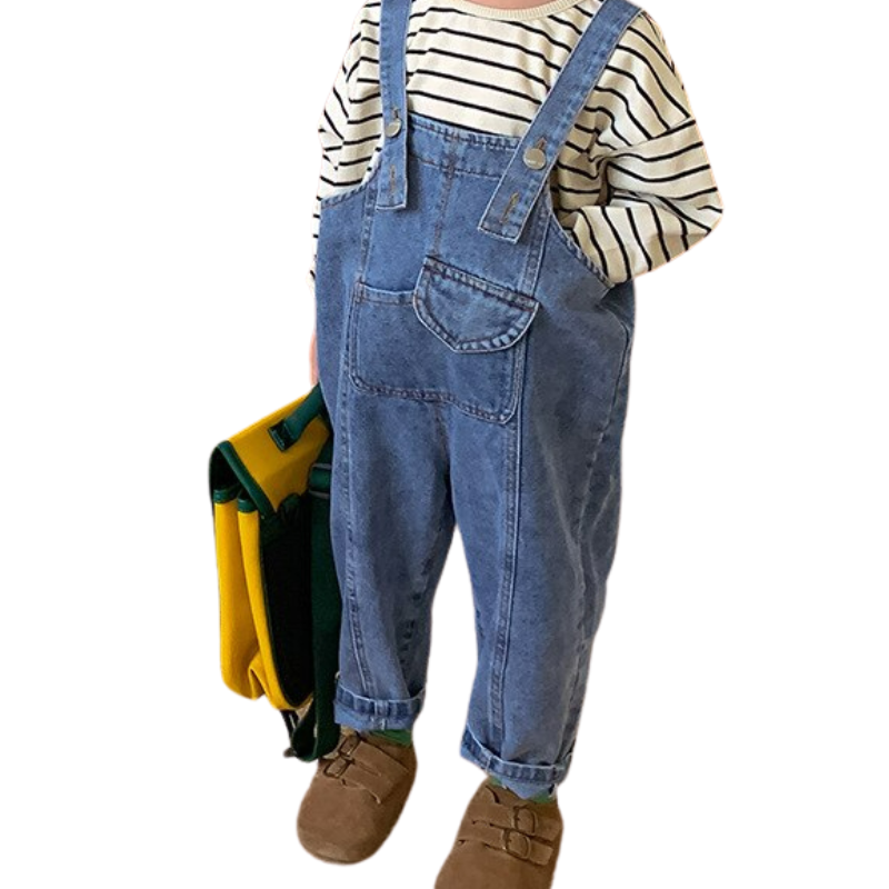 Solid Color Suspender Overalls-Children Cloth Shop